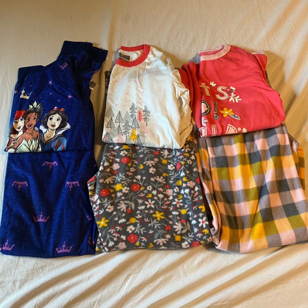 Big Girls Kids Pajama Set - Blue, Pink, Gray, Yellow